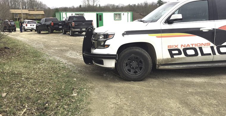Six Nations Police launched its seventh raid of a “pot” shop at Six Nations hitting a Sixth Line trailer last week and charging one man. (Turtle Island News Photo)