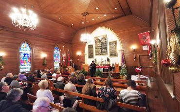 The Royal Chapel of the Mohawks was decorated for Christmas during its annual holiday service. (Photos by Justin Lethbridge)