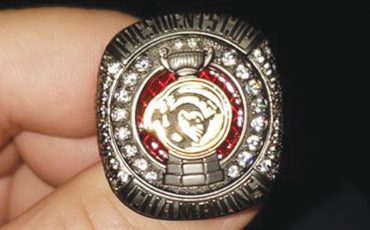 Wade Thompson’s championship ring that he received on Sunday night. (Photo by Josh Giles)
