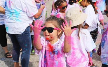 The end of another school year is coming and at OMSK that means fun with a Colour Run for the entire school from kindergarten and up everyone went home covered in colour. (Photo by Jim C. Powless)