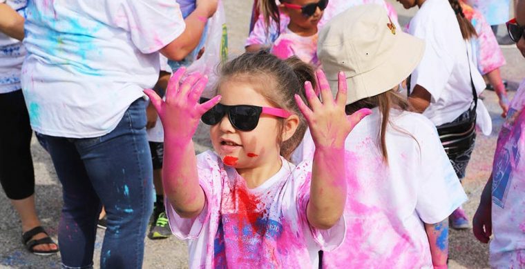 The end of another school year is coming and at OMSK that means fun with a Colour Run for the entire school from kindergarten and up everyone went home covered in colour. (Photo by Jim C. Powless)