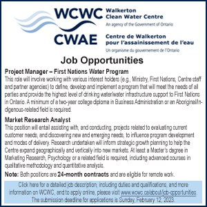 Wlkerton Clean Water Centre Job Opportunities