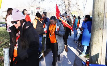 PSAC members include Six Nations federal teachers who were out on strike and picketting outside federal schools in April. (Photo by Jim C. Powless)