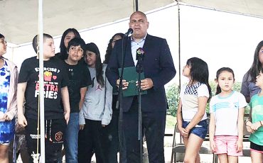 MP Larry Brock says its time fund Six Nations immersion school. (Photo by Lisa Iesse)