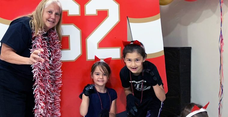 Mohawk Seedkeeper Terrylyn Brant and her grand children were out cheering on Brandon Montour at the Six Nations Elected Council’s NHL Stanley Cup Watch Party