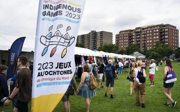 Members of the public explore the Cultural Village on the Halifax Common during the North American Indigenous Games 2023 in Halifax on Saturday, July 15, 2023. THE CANADIAN PRESS/Darren Calabrese