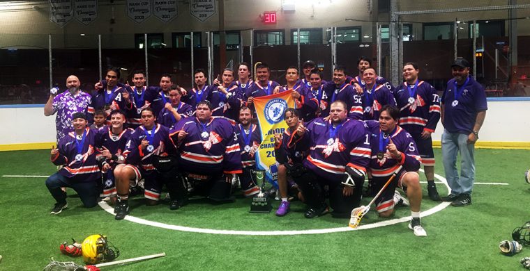 The Six Nations Tomahawks now have provincial bragging rights after winning their Senior Series Lacrosse championship on Sunday. (Photo by Sam Laskaris)
