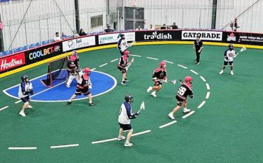 The Six Nations Rivermen will battle the Oakville Rock in the third and final game of the Ontario Series Lacrosse championship series on Wednesday.(Photo by Marko Celic.)