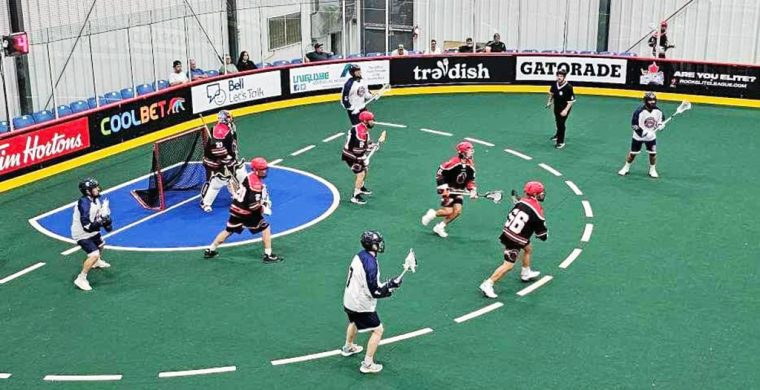 The Six Nations Rivermen will battle the Oakville Rock in the third and final game of the Ontario Series Lacrosse championship series on Wednesday.(Photo by Marko Celic.)