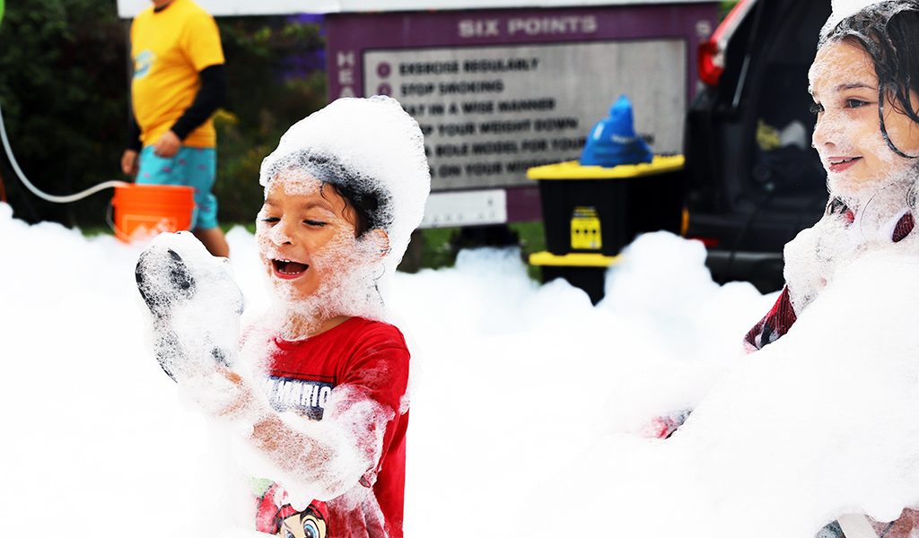 Six Nations Fall fair had a variety of events and a real show stopper was the Kids’ Day Foam Party (Photo by Jim C. Powless)