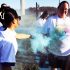 Six Nations hit the Blue Track at Six Nations Parks and Recreation participating in the Health Departments’ annual Moment For Life Colour in recogniton of World Suicide Awareness Day Run that sent everyone away looking like a rainbow of colours. (Photo by Jim C. Powless)