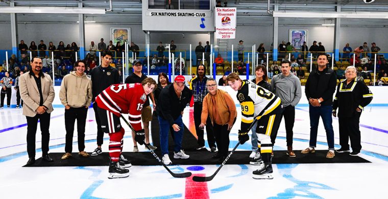 The Brantford Bulldogs and Guelph Storm played a pre-season Ontario Hockey League match in Ohsweken this past Friday. Photo courtesy Brantford Bulldogs.