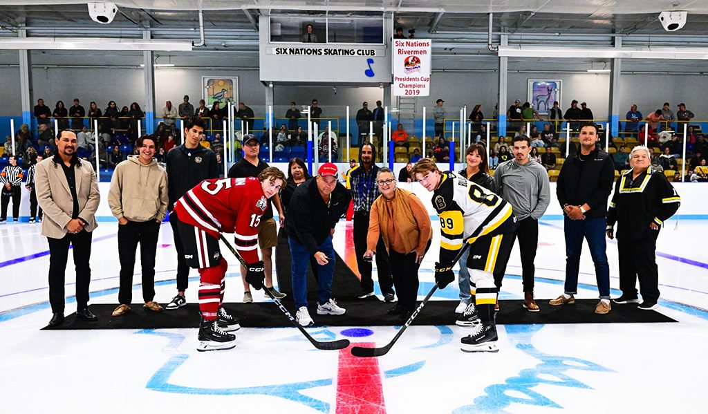 The Brantford Bulldogs and Guelph Storm played a pre-season Ontario Hockey League match in Ohsweken this past Friday. Photo courtesy Brantford Bulldogs.