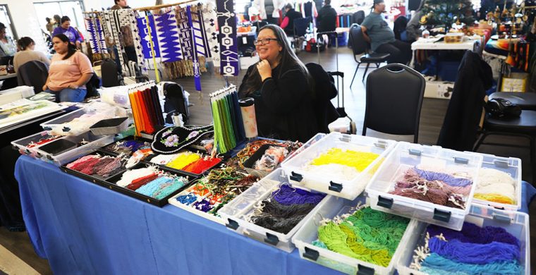 You know it’s Christmas at Six Nations when the bazaars begin, and this weekend shoppers had a chance to shop ‘til they dropped at the “Christmas Craft Fair” put on by Martin’s Craft Shop and held at the Six Nations Community Hall. (Photo by Jim C. Powless)