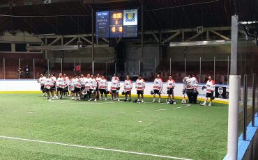 Traffic woes prevented the Six Nations Snipers from getting a proper warmup in as the club was downed 14-9 by the host Brampton Express this past Friday. Photo by Darcy Powless.