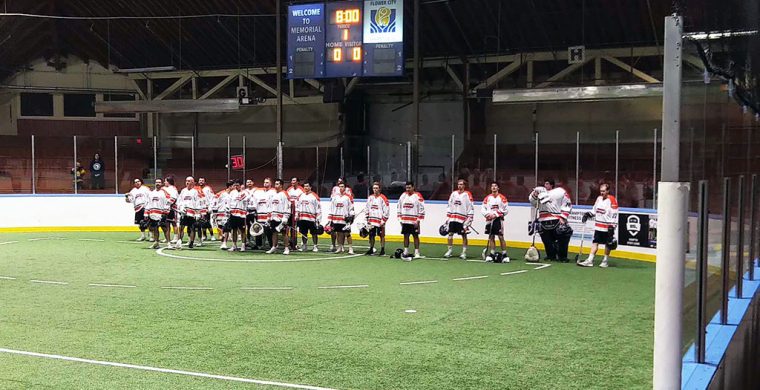 Traffic woes prevented the Six Nations Snipers from getting a proper warmup in as the club was downed 14-9 by the host Brampton Express this past Friday. Photo by Darcy Powless.