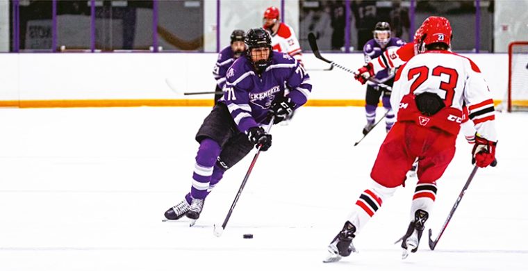 Six Nations’ Rycol Davis is in his sophomore season with the McKendree University men’s hockey team. Photos courtesy Rycol Davis.