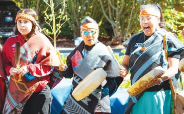 Drumming and singing - part of syíyaya Days, 11 days of events celebrating Indigenous culture, histories and ways of knowing. (Photo Yahoo News)