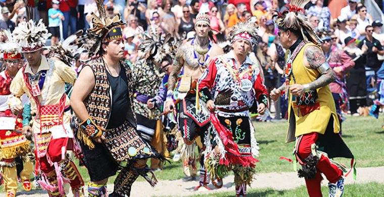 We got the beat! Beating the heat at the Six Nations Champion of Champions Powwow this past weekend ... page 5 (Photo by Jim C. Powless)