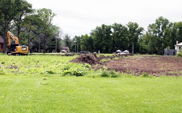 An area in front of Chiefswood Mansion was cleared out invasive plants last week in advance of plans to put in a native garden sources told Turtle Island News. (Photo by Austin Evans)