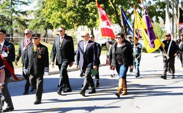 Politicians, Six Nations Elected Chief Sherri-Lyn Hill and delegates paraded through Ohsweken Sunday Oct. 20th marking the Six Nations Veterans annual Remembrance Day ceremonies. (Photo by Jim C. Powless)