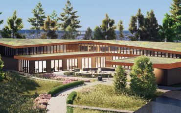 Artist renderings depict the Woodland Cultural Centre new building. Photo courtesy Two Row Architects.