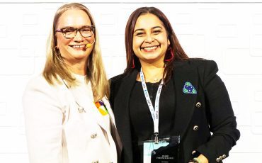 BNH staff member Alma Arguello, executive director for BNH (right) receives award from Marlene Coffey ONPHA’s CEO. (Supplied Photo)