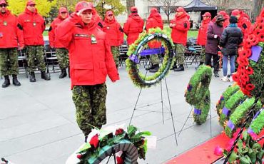 A contingent of Canadian Rangers marked Indigenous Veterans Day in Toronto (Supplied Photo)