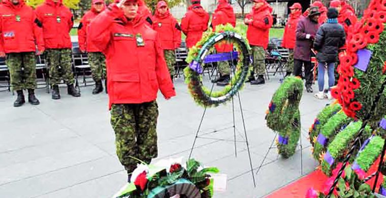 A contingent of Canadian Rangers marked Indigenous Veterans Day in Toronto (Supplied Photo)