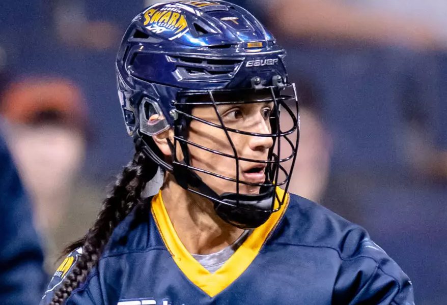 Lyle Thompson, who led the Six Nations Chiefs in scoring during the 2024 Mann Cup series, is now back playing with the National Lacrosse League’s Georgia Swarm.