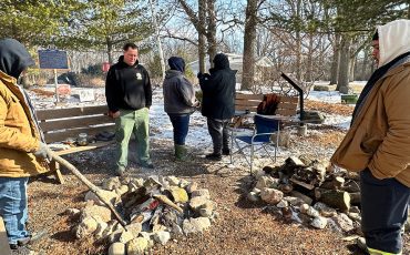 Members of the Mississaugas of Credit First Nation hold vigil in sub-zero temperatures outside council building protesting employee treatment ... page 2 (Photo by Joshua Santos)