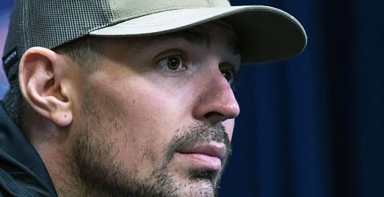 Montreal Canadiens goaltender Carey Price, who is on the long term injury reserve list, speaks to the media at the team’s practice facility Monday, Oct. 24, 2022 in Brossard, Que. THE CANADIAN PRESS/Ryan Remiorz