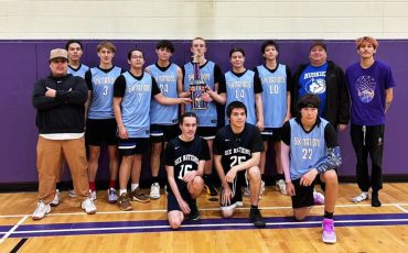 The local Dajoh squad won the boys’ high school division at the Rez Hoops tournament which concluded Sunday. Photo courtesy Kevin Sandy.