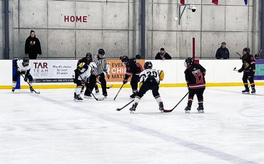 The LIl NHL is on with the Six Nations Blackhawks taking the Chippewas of Nawash Warriors 6-0 in their tournament opener, held Sunday afternoon at the Angus Glen Community Centre in Markham. (Photo by Sam Laskaris). See our special section for more.