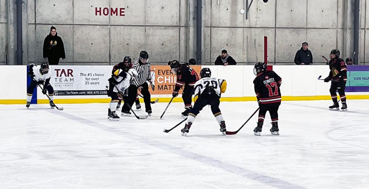 The LIl NHL is on with the Six Nations Blackhawks taking the Chippewas of Nawash Warriors 6-0 in their tournament opener, held Sunday afternoon at the Angus Glen Community Centre in Markham. (Photo by Sam Laskaris). See our special section for more.