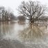 Flooding April 5, 2025 saw the Grand River not only flow over her banks but across roadways on Six Nations with some of the worst flooding on Fourth Line at Mohawk Road. (Photo by Jim C.Powless)