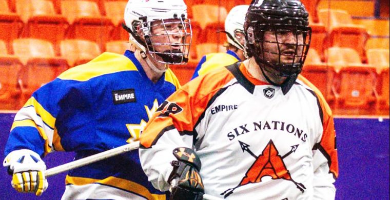 The Six Nations Arrows and Toronto Beaches squared off at the Iroquois Lacrosse Arena on Sunday night. Photo courtesy Six Nations Arrows.