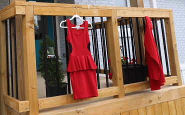 Six Nations marked Murdered and Missing Indigenous Women and Girls day with displays of red dresses hanging on porches and with local events. (Photo by Jim C. Powless) See story page 5.