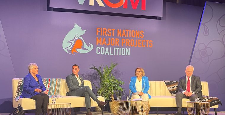 Six Nations member Roberta Jamieson, on far left, was on a panel about Indigenous board representation at a Toronto conference. (Photo by Sam Laskaris)