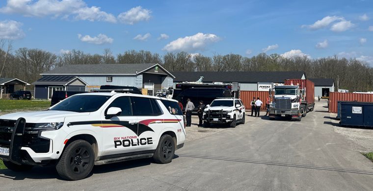 Six Nations police and OPP raided a massive tobacco operation being run by a non-Indigenous criminal network. (Photos by Tara Lindemann) Story on page 3.