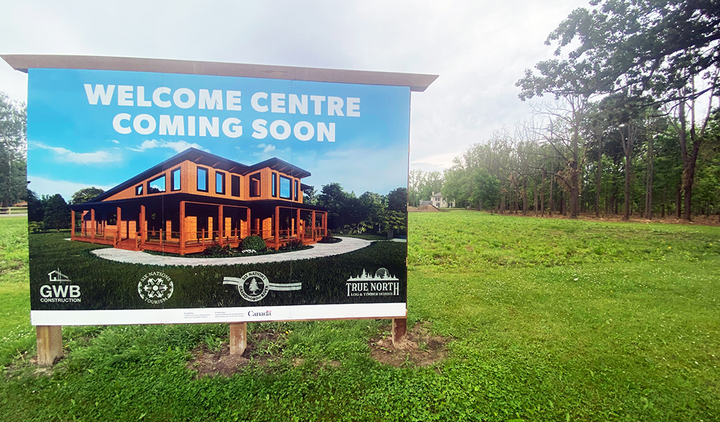 Six Nations Elected Council is building a large Visitor’s Welcome Centre at the E. Pauline Johnson mansion historic site on Highway 54. Construction has begun. The building will be further back, close to the mansion. The mansion can be seen in the background. (Photo by Jim C. Powless)