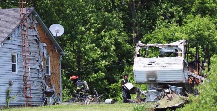 The Ontairo Fire marshall is investigating after fire broke out in a trailer that claimed the life of a Six Nations woman. (Photo by Jim C. Powless)