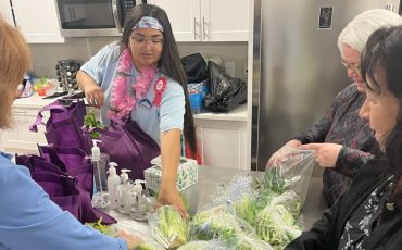 Six Nations Community Market on May 29 had over 240 produce bags sold at just $5.00 each after being organized by staff of Six Nations Department of Well- Being / Ogyohsraniyohsdoh Team. ( Photo by Tara Lindemann )