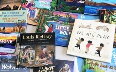 Some of the books available to students on Six Nations of the Grand River as part of a read-a-thon.