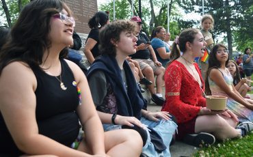 Peyton Squire, left, William Varley, Kylie Long and Lizzie Day enjoyed dinner and a drag show or three at Six Nations Pride, Wednesday, June 25th.