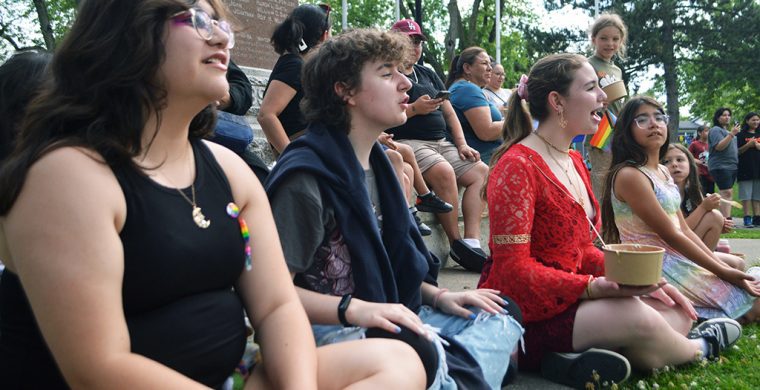 Peyton Squire, left, William Varley, Kylie Long and Lizzie Day enjoyed dinner and a drag show or three at Six Nations Pride, Wednesday, June 25th.