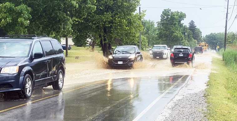 Six Natins Chiefswood Road was flooded during the storm (TIN File-Photo)