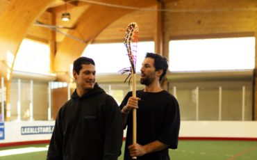 Six Nations Arrows’ coach Zed Williams, on left, with former pro Paul Rabil. Williams was included in an episode of Rabil’s Places aired on ESPN+ Photo courtesy Rabil’s Places.