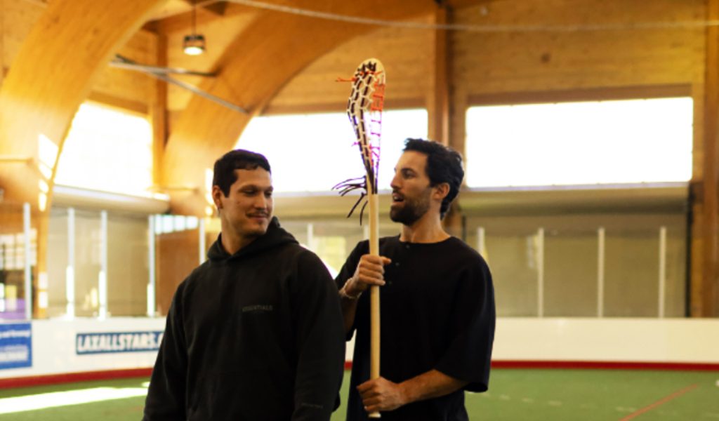 Six Nations Arrows’ coach Zed Williams, on left, with former pro Paul Rabil. Williams was included in an episode of Rabil’s Places aired on ESPN+ Photo courtesy Rabil’s Places.