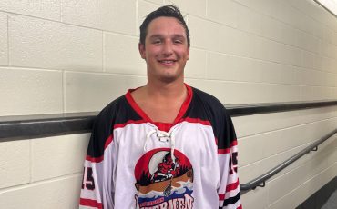 David Anderson, Six Nations Rivermen player, is the grandson of lacrosse great Gaylord Powless. His great-grandfather was another legend, Ross Powless. Photo by Sam Laskaris.